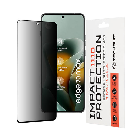 Προστατευτική μεμβράνη οθόνης Privacy Techsuit για Motorola Edge 70 Max, Ασφαλισμένο Γυαλί, Full Glue, 111D