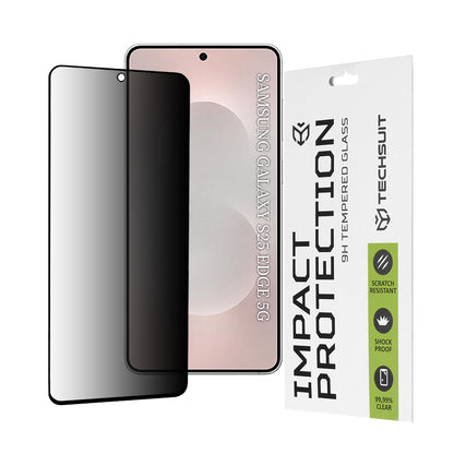 Privacy Techsuit Screen Protector Film for Samsung Galaxy S25 Edge S937, Tempered Glass, Full Glue, 111D