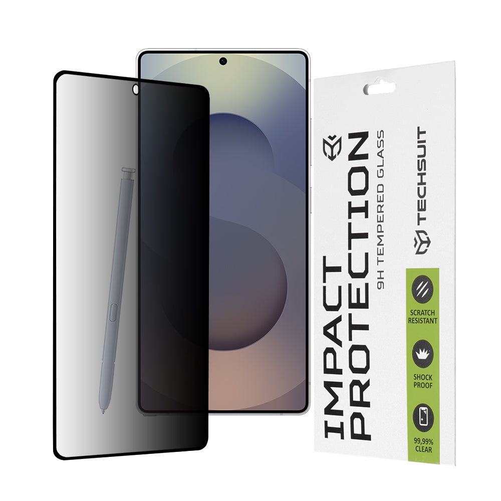 Privacy Techsuit Screen Protector Film for Samsung Galaxy S25 Ultra S938, Tempered Glass, Full Glue, 111D