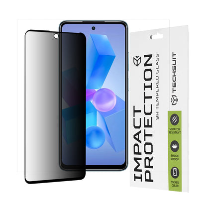 Privacy Techsuit Screen Protector for Tecno Spark 20 Pro / Pova 5 Pro / Hot 40 / Hot 40 Pro, Tempered Glass, Full Glue, 111D