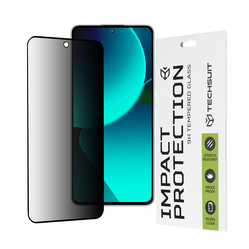 Privacy Techsuit Screen Protector for Xiaomi 13T Pro / 13T, Tempered Glass, Full Glue, 111D