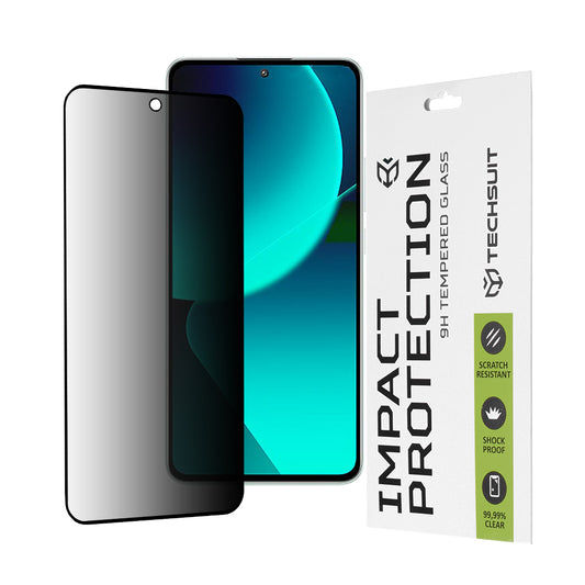 Privacy Techsuit Screen Protector for Xiaomi 13T Pro / 13T, Tempered Glass, Full Glue, 111D