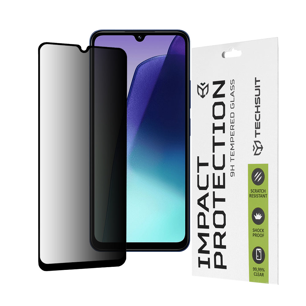 Privacy Techsuit Screen Protector for Xiaomi Redmi A5 4G (Regional) / 14C / Poco C75, Tempered Glass, Full Glue, 111D