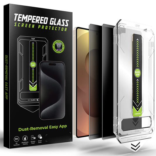 Privacy Screen Protector Techsuit TitanGlass CrystalHD for Samsung Galaxy S25 Ultra S938, Tempered Glass, Full Glue, Set of 2 pieces