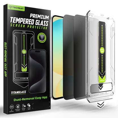 Προστατευτική μεμβράνη οθόνης Privacy Techsuit TitanGlass CrystalHD για Samsung Galaxy S24 FE S721, Ασφαλισμένο γυαλί, Πλήρης κόλλα, Σετ 2 τεμαχίων