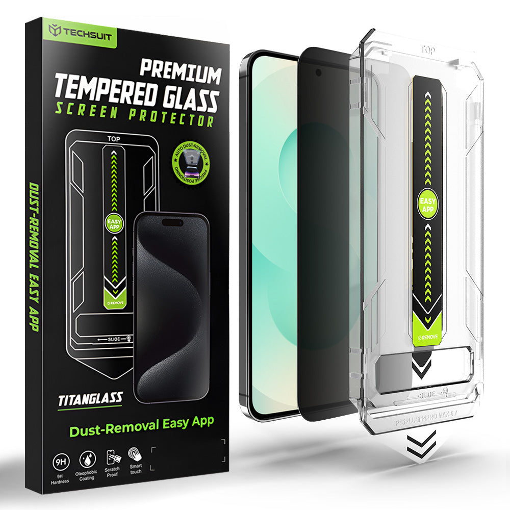 Privacy Screen Protector Techsuit TitanGlass CrystalHD for Samsung Galaxy S26 Plus S947, Tempered Glass, Full Glue