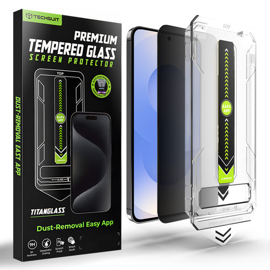 Privacy Screen Protector Techsuit TitanGlass CrystalHD for Samsung Galaxy S26 S942, Tempered Glass, Full Glue