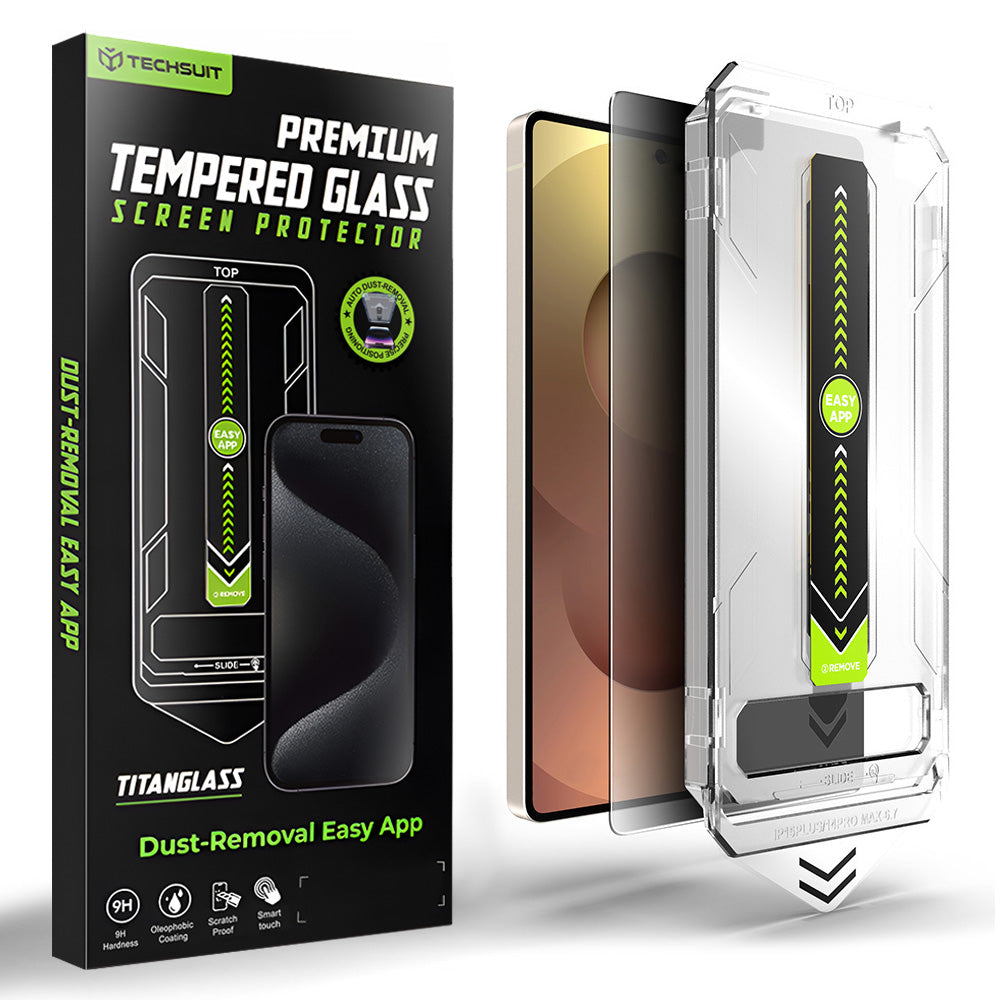 Privacy Screen Protector Techsuit TitanGlass CrystalHD for Samsung Galaxy S26 Ultra S948, Tempered Glass, Full Glue