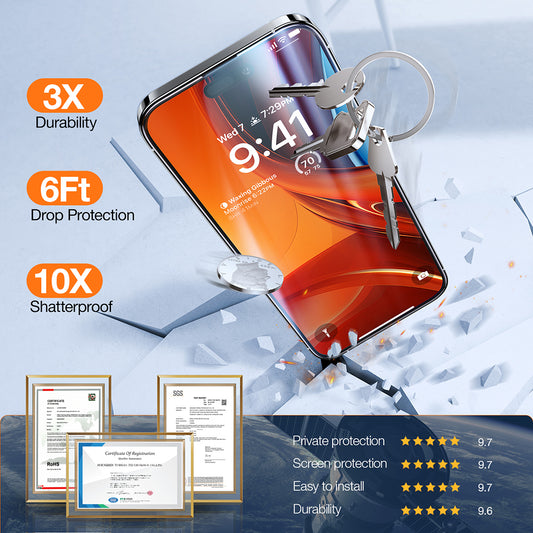 Προστατευτική Μεμβράνη Οθόνης Privacy Torras GlassGo Epic για Apple iPhone 15 Pro Max, Ενισχυμένο Γυαλί, Full Glue