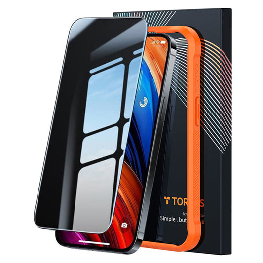 Προστατευτική Μεμβράνη Οθόνης Privacy Torras GlassGo Epic για Apple iPhone 15 Pro Max, Ενισχυμένο Γυαλί, Full Glue