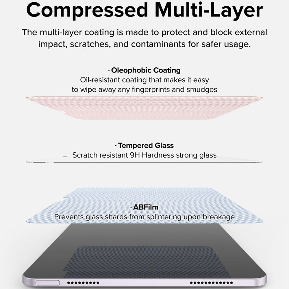 Ringke Easy Slide Screen Protector for Apple iPad Air 11 (2026) / Air 11 (2025), Tempered Glass, Full Glue