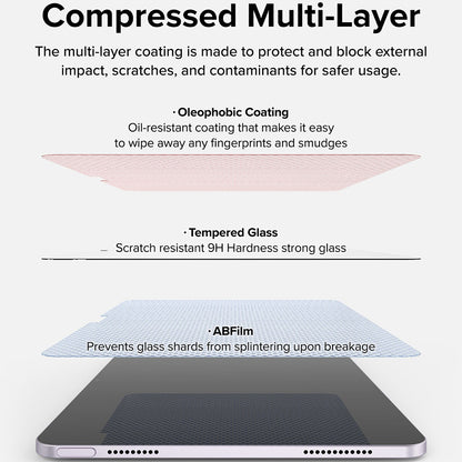 Ringke Easy Slide Screen Protector for Apple iPad Air 11 (2026) / Air 11 (2025), Tempered Glass, Full Glue