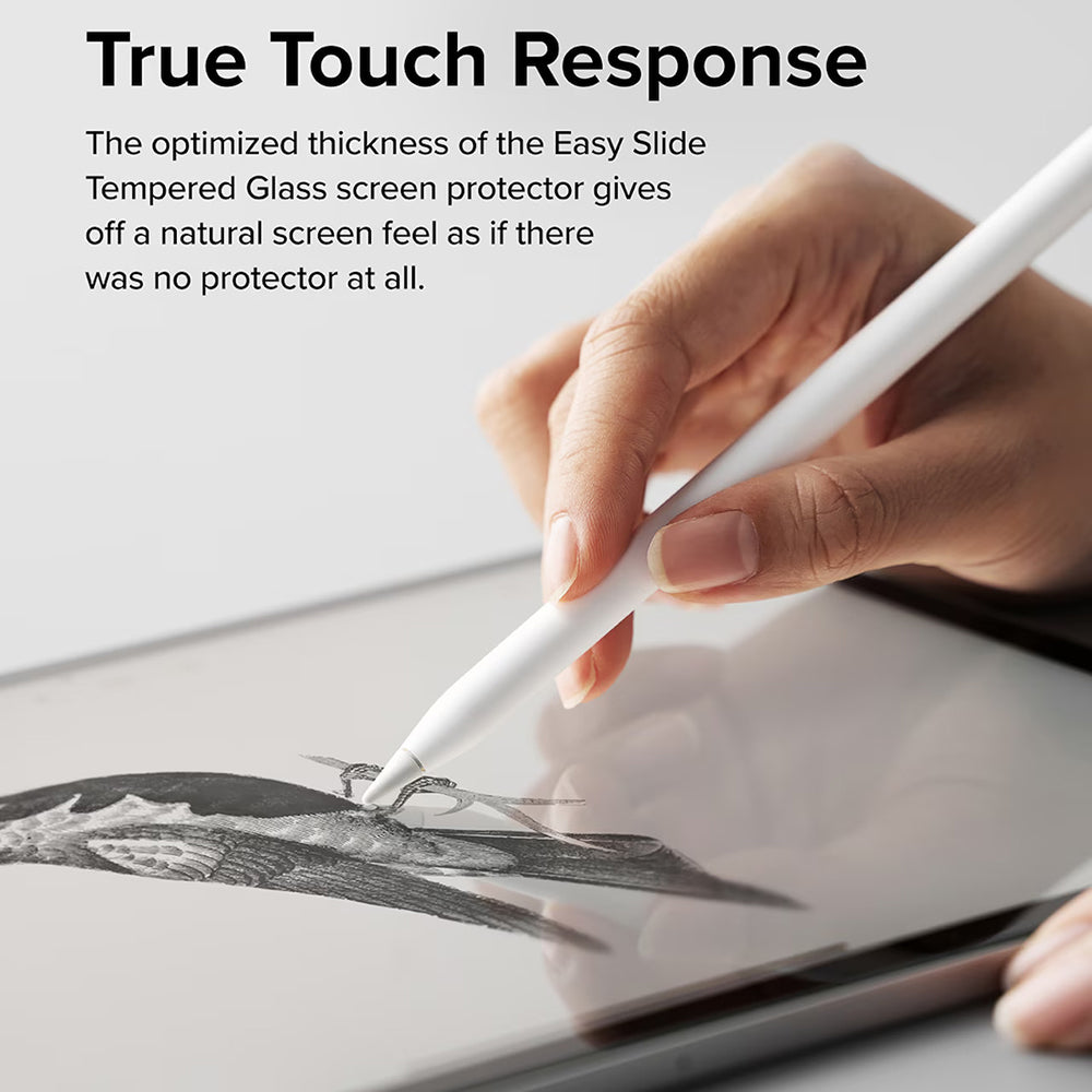 Ringke Easy Slide Screen Protector for Apple iPad Pro 11 (2024), Tempered Glass, Full Glue