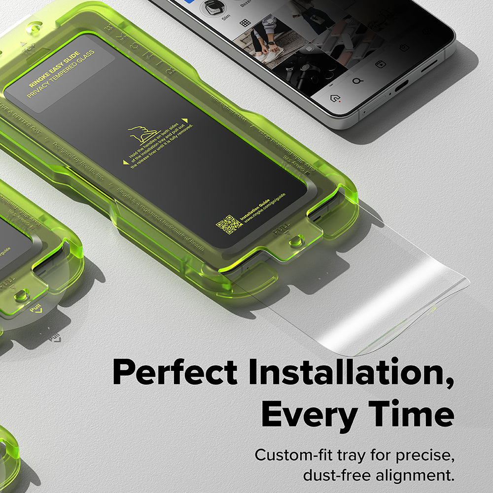 Προστατευτική Μεμβράνη Οθόνης Ringke Easy Slide για Samsung Galaxy S26 S942, Ενισχυμένο Γυαλί, Πλήρης Κόλληση, Σετ 2 τεμαχίων, Μαύρη