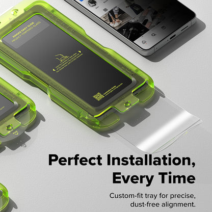 Προστατευτική Μεμβράνη Οθόνης Ringke Easy Slide για Samsung Galaxy S26 S942, Ενισχυμένο Γυαλί, Πλήρης Κόλληση, Σετ 2 τεμαχίων, Μαύρη
