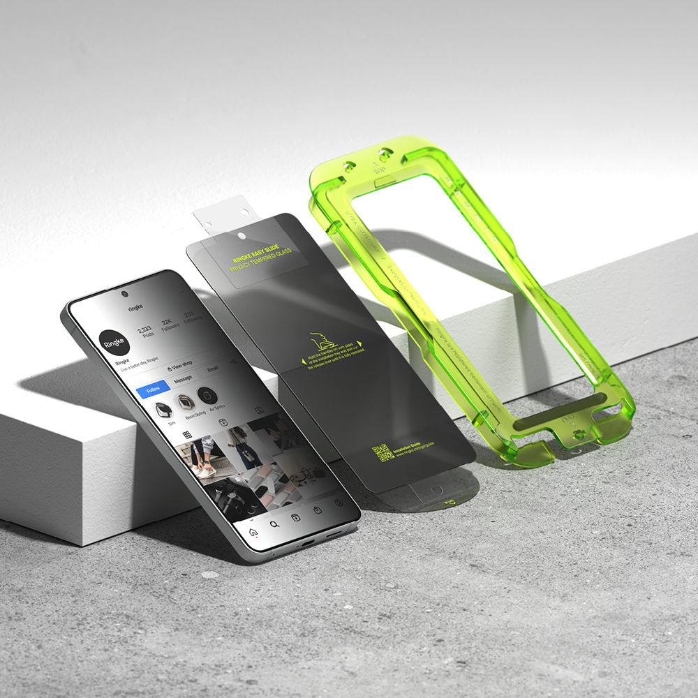 Προστατευτική Μεμβράνη Οθόνης Ringke Easy Slide για Samsung Galaxy S26 S942, Ενισχυμένο Γυαλί, Πλήρης Κόλληση, Σετ 2 τεμαχίων, Μαύρη