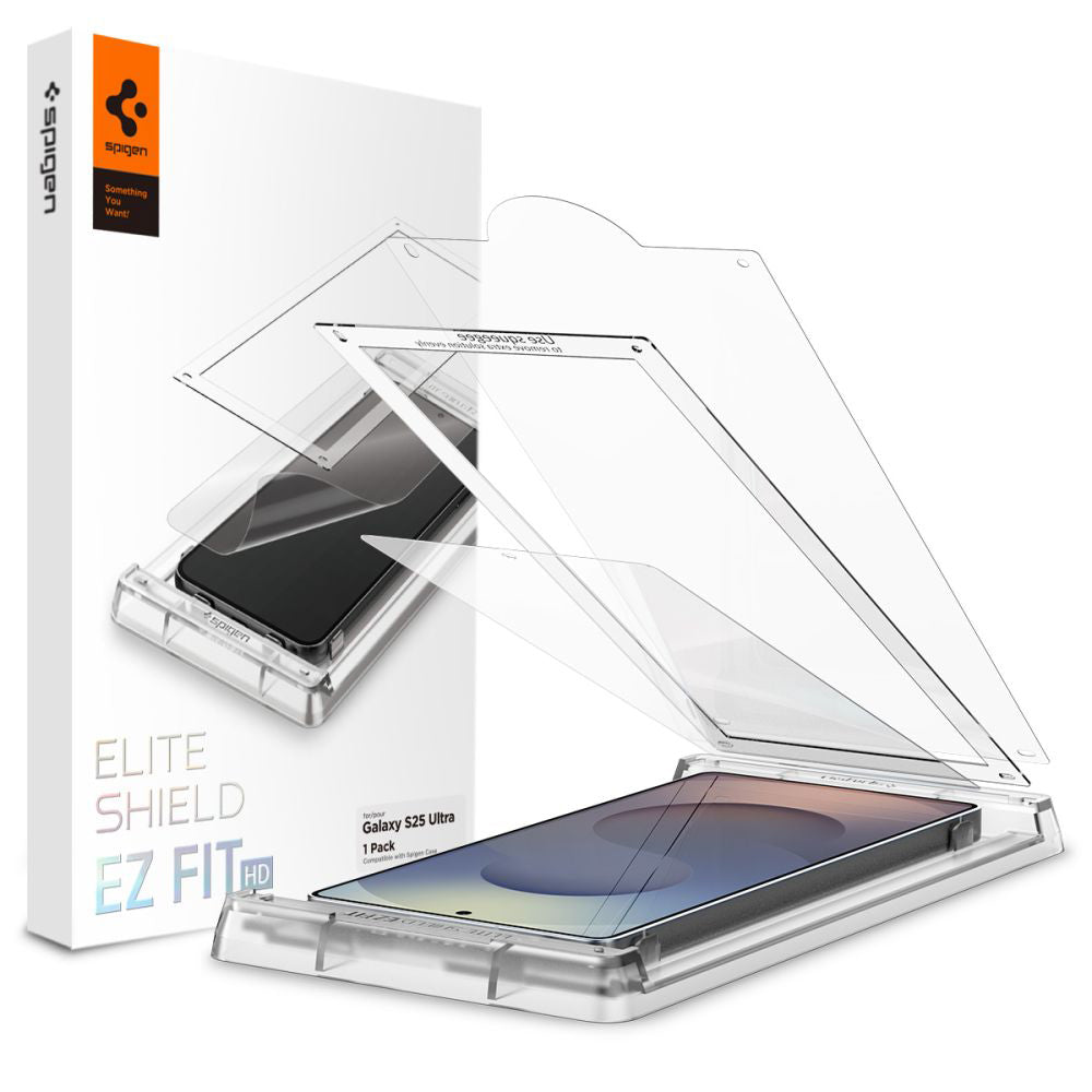 Spigen Elite Shield EZ FIT HD Screen Protector for Samsung Galaxy S25 Ultra S938, Plastic AFL09083