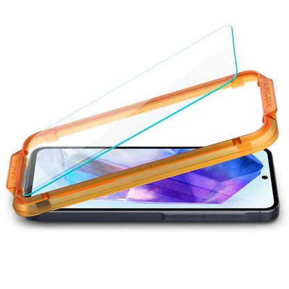 Προστατευτική μεμβράνη οθόνης Spigen GlastR Align Master για Samsung Galaxy A55 5G A556, Ασφαλισμένο γυαλί, Πλήρης κόλλα, Σετ 2 τεμαχίων AGL07775