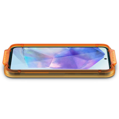 Προστατευτική μεμβράνη οθόνης Spigen GlastR Align Master για Samsung Galaxy A55 5G A556, Ασφαλισμένο γυαλί, Πλήρης κόλλα, Σετ 2 τεμαχίων AGL07775