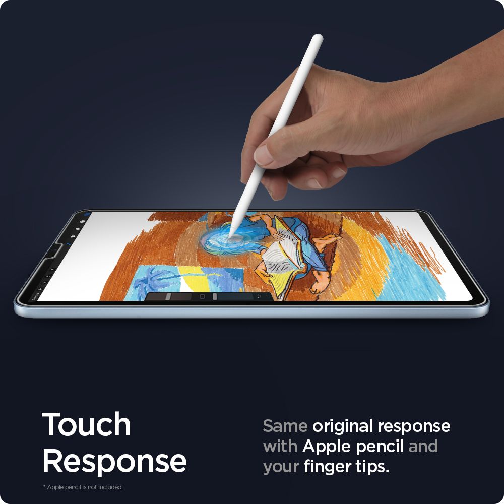 Spigen GlastR EZ FIT Screen Protector for Apple iPad Air (2022) / Pro 11 (2021) / Air (2020), Tempered Glass, Full Glue AGL02065