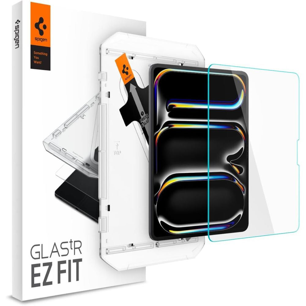 Spigen GlastR EZ FIT Screen Protector for Apple iPad Pro 13 (2024), Tempered Glass, Full Glue AGL07793