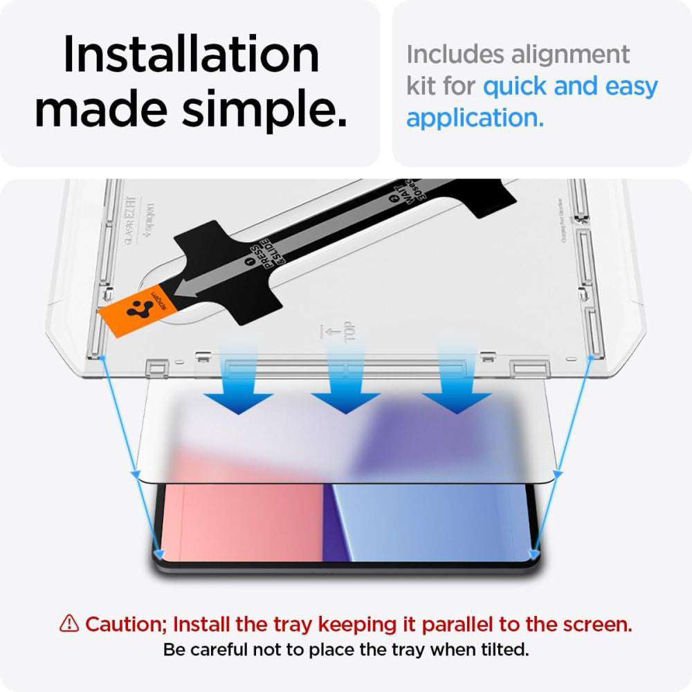 Spigen GlastR EZ FIT Screen Protector for Apple iPad Pro 13 (2024), Tempered Glass, Full Glue AGL07793