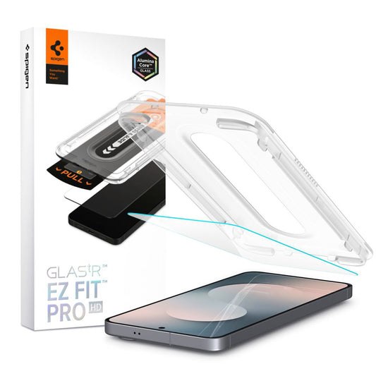 Spigen GlastR EZ FIT Pro HD Screen Protector for Samsung Galaxy S25 FE, Tempered Glass, Full Glue AGL10203