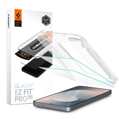 Προστατευτική Μεμβράνη Οθόνης Spigen GlastR EZ FIT Pro HD για Samsung Galaxy S25 FE, Ενισχυμένο Γυαλί, Πλήρης Κόλληση, Σετ 2 τεμαχίων AGL10202