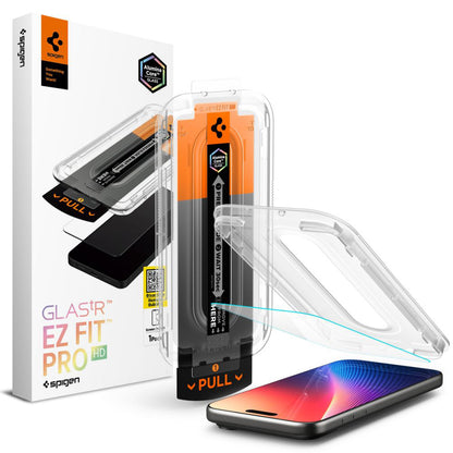 Προστατευτική μεμβράνη οθόνης Spigen GlastR EZ FIT Pro για Apple iPhone 18 Pro Max / 17 Pro Max / 16 Pro Max, Ασφαλισμένο γυαλί, Full Glue AGL10095