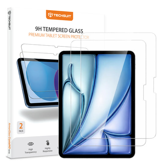 Techsuit ArmorGlass CrystalHD Screen Protector for Apple iPad Air 11 (2026) / Air 11 (2025), Tempered Glass, Full Glue, Set of 2 pieces