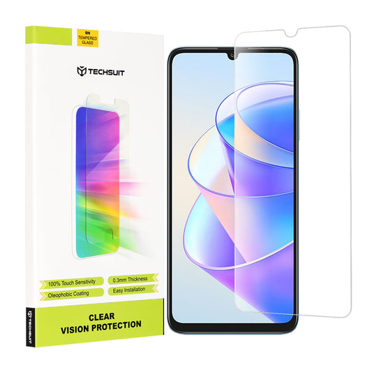 Techsuit Clear Vision Screen Protector for Honor X7a, Tempered Glass, Full Glue