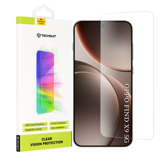 Προστατευτική Μεμβράνη Οθόνης Techsuit Clear Vision για Oppo Find X9, Ενισχυμένο Γυαλί, Full Glue