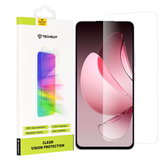 Προστατευτική μεμβράνη οθόνης Techsuit Clear Vision για Oppo Reno13 FS 5G / Reno13 F 4G / Reno13 F, Ασφαλισμένο γυαλί, Πλήρης κόλλα