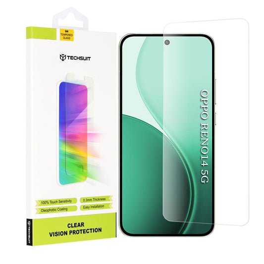 Techsuit Clear Vision Screen Protector for Oppo Reno14, Tempered Glass