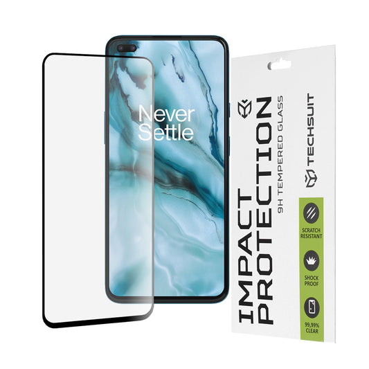 Προστατευτική μεμβράνη οθόνης Techsuit M1 για OnePlus Nord, ασφαλισμένο γυαλί, πλήρης κόλλα, 111D, μαύρο