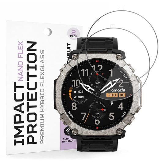 Προστατευτική Μεμβράνη Techsuit Nano Flex για Amazfit T-Rex Ultra 2, Πλαστικό, Σετ 2 τεμαχίων, Μαύρο