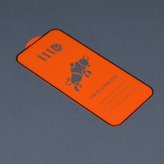 Προστατευτική μεμβράνη οθόνης Techsuit για Apple iPhone 14 Pro Max, Ασφαλισμένο γυαλί, Full Glue, 111D, Μαύρο