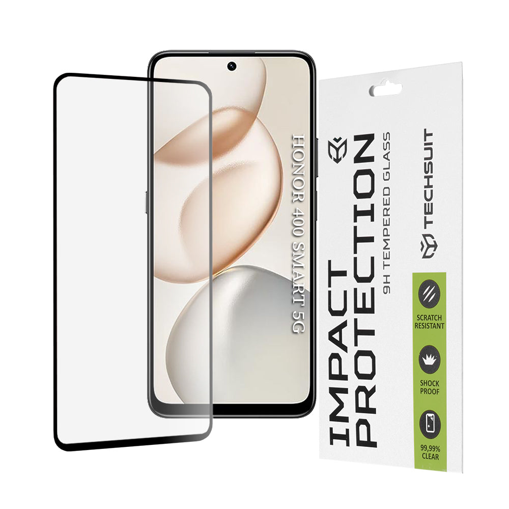 Προστατευτική Μεμβράνη Οθόνης Techsuit για Honor 400 Smart 4G / X7d 4G / 400 Smart 5G / X7c / 200 Smart, Ενισχυμένο Γυαλί, Full Glue, 111D, Μαύρη