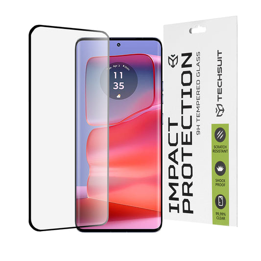 Προστατευτική μεμβράνη οθόνης Techsuit για Motorola Edge 50 Pro, Ασφαλισμένο γυαλί, Full Glue, 111D, Μαύρο