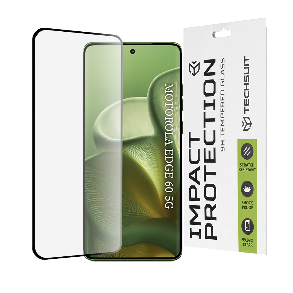 Techsuit Screen Protector Film for Motorola Edge 60 Fusion / Edge 60, Tempered Glass, Full Glue, 111D, Black