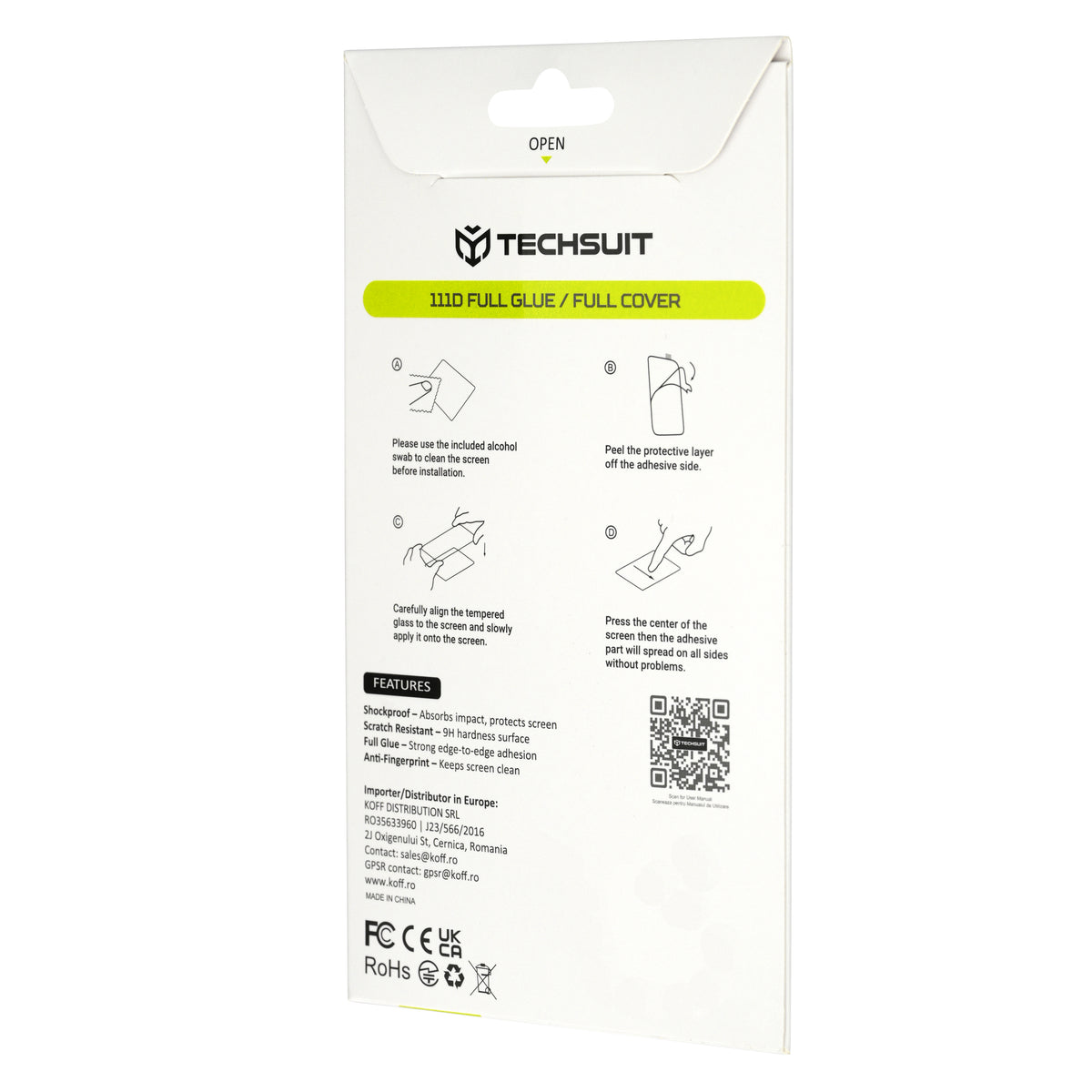 Techsuit Screen Protector Film for Motorola Edge 70 Max, Tempered Glass, Full Glue, 111D, Black