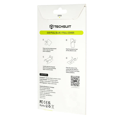 Techsuit Screen Protector Film for Motorola Moto G47 / G37 Power / G37, Tempered Glass, Full Glue, 111D, Black