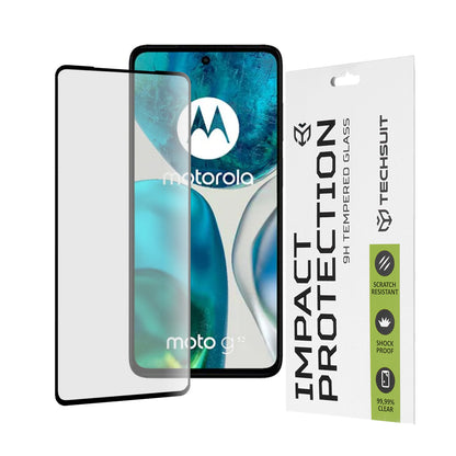 Techsuit Screen Protector Film for Motorola Moto G52 / G82, Tempered Glass, Full Glue, 111D, Black