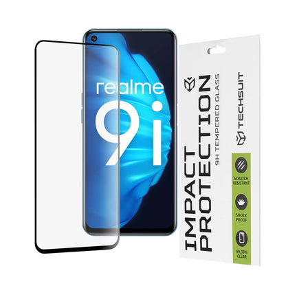 Προστατευτική μεμβράνη οθόνης Techsuit για OnePlus Nord CE 2 Lite 5G / Realme Narzo 50 / 9 5G / 9i / 9 Pro, Ασφαλισμένο γυαλί, Full Glue, 111D, Μαύρο