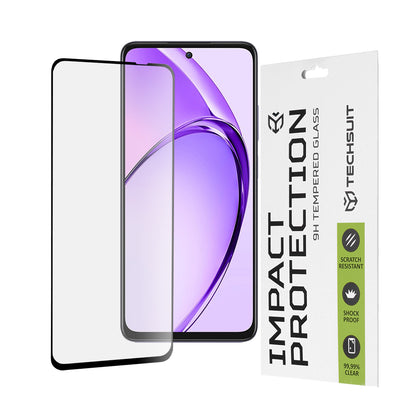 Προστατευτική μεμβράνη οθόνης Techsuit για Oppo A80, ασφαλισμένο γυαλί, πλήρης κόλλα, 111D, μαύρο