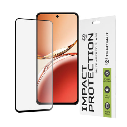 Techsuit Screen Protector Film for Oppo Reno12 FS 5G / Reno12 FS 4G / Reno12 F 4G / Reno12 F, Tempered Glass, Full Glue, 111D, Black
