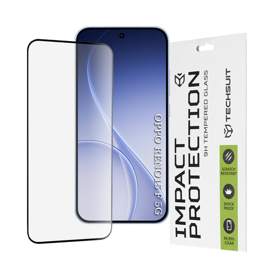 Techsuit Screen Protector for Oppo Reno15 FS / Reno15 F, Tempered Glass, Full Glue, 111D, Black