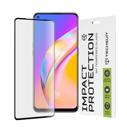 Techsuit Screen Protector Film for Realme 9 / 9 Pro+ / Oppo Find X5 Lite / Reno7 5G / A94, Tempered Glass, Full Glue, 111D, Black