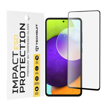 Προστατευτική μεμβράνη οθόνης Techsuit για Samsung Galaxy A52s 5G A528 / A52 5G A526 / A52 A525, Ασφαλισμένο γυαλί, Πλήρης κόλλα, Μαύρο