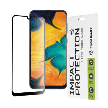 Techsuit Screen Protector Film for Samsung Galaxy M31 M315 / M21 M215 / A50s A507 / A30s A307, Tempered Glass, Full Glue, 111D, Black